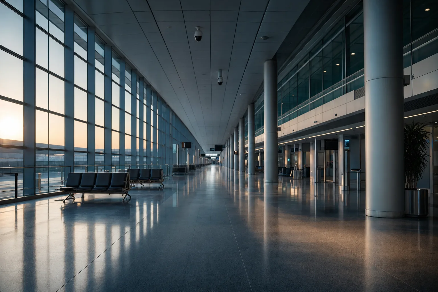 Representative airports & seaports environment of the kind ZEI engineers infrastructure for